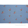 Rayures bleues Ventes chaudes Tissus imprimés à motifs de fleurs